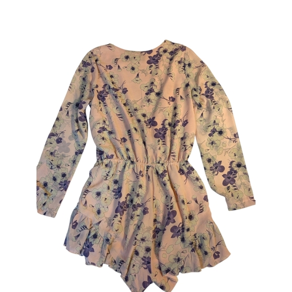 Lioness Pink & Lavender Floral Boho Ruffled Romper/ Playsuit SZ 10 - Picture 3 of 7